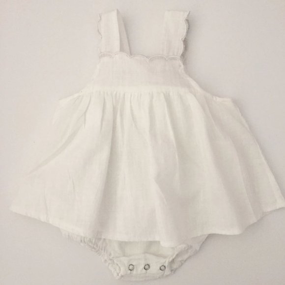BABY WHITE ROMPER DRESS - Picture 1 of 1